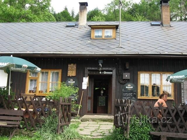 Herberg en Atelier Cottage (3): Uitzicht vanuit de achtertuin.