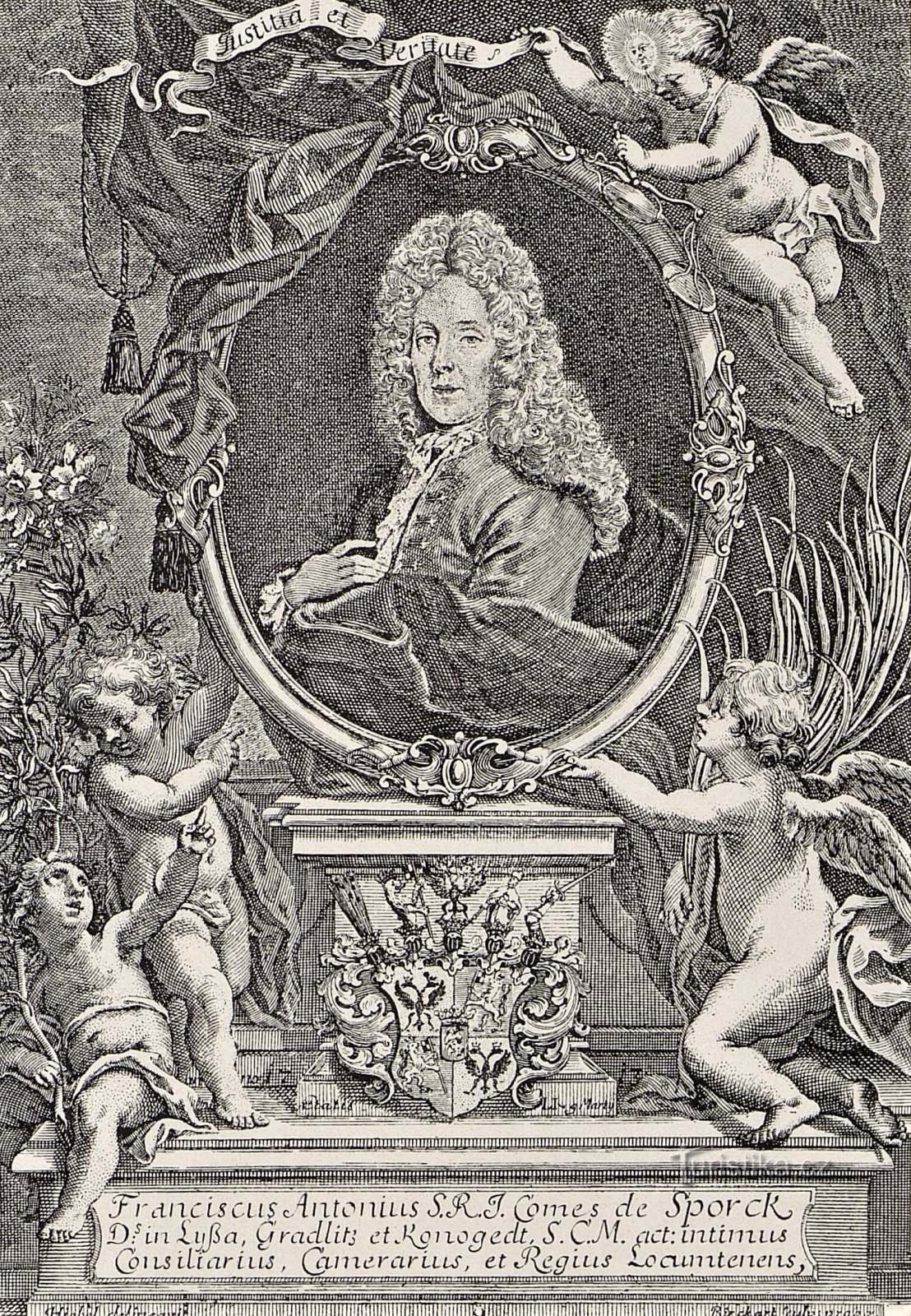 Graf František A. Spork auf einem Stich aus dem Jahr 1713