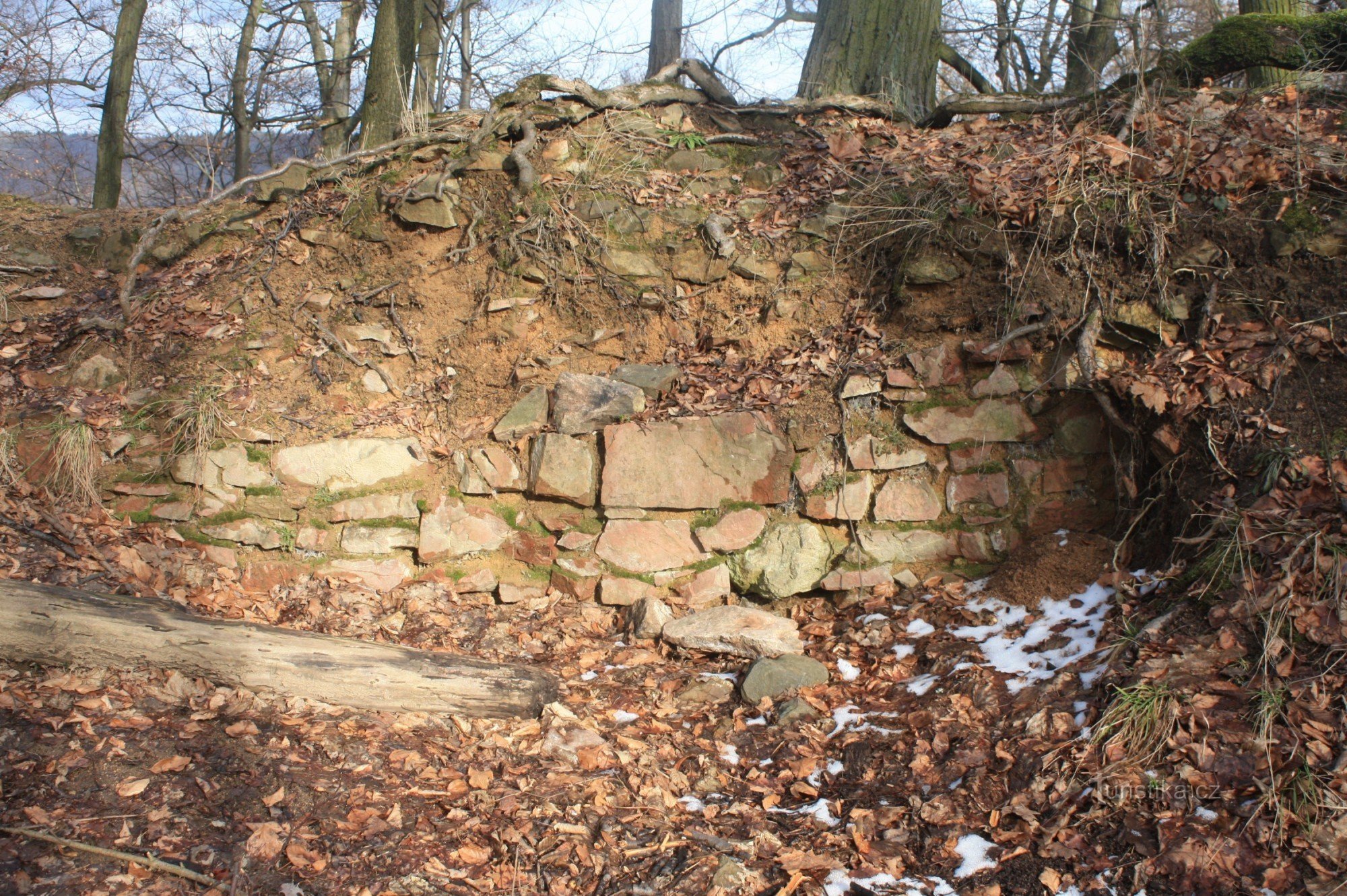 Dvorac Ronov - detalj otkrivenog dijela ziđa
