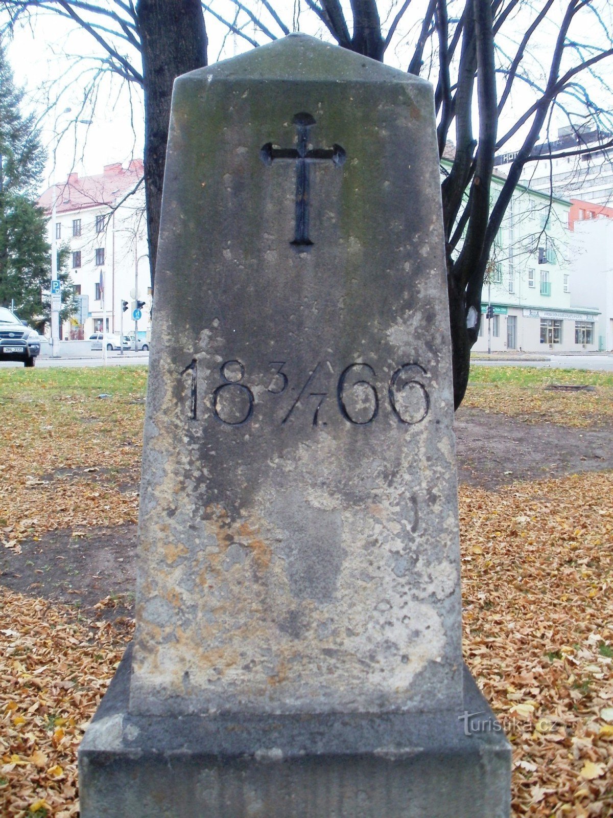 Hradec Králové - monument voor de slag van 1866 op Blažíčková náměstí