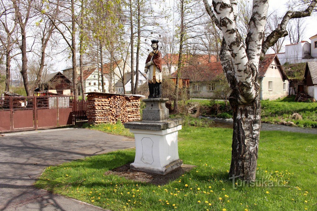 Castle near Sušice, statue of St. John of Nepomuk