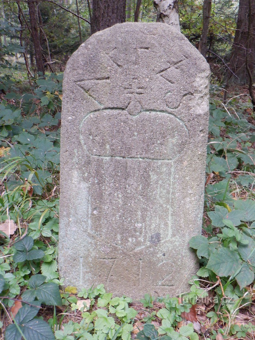 Boundary stone under Špičák (near Kounov)