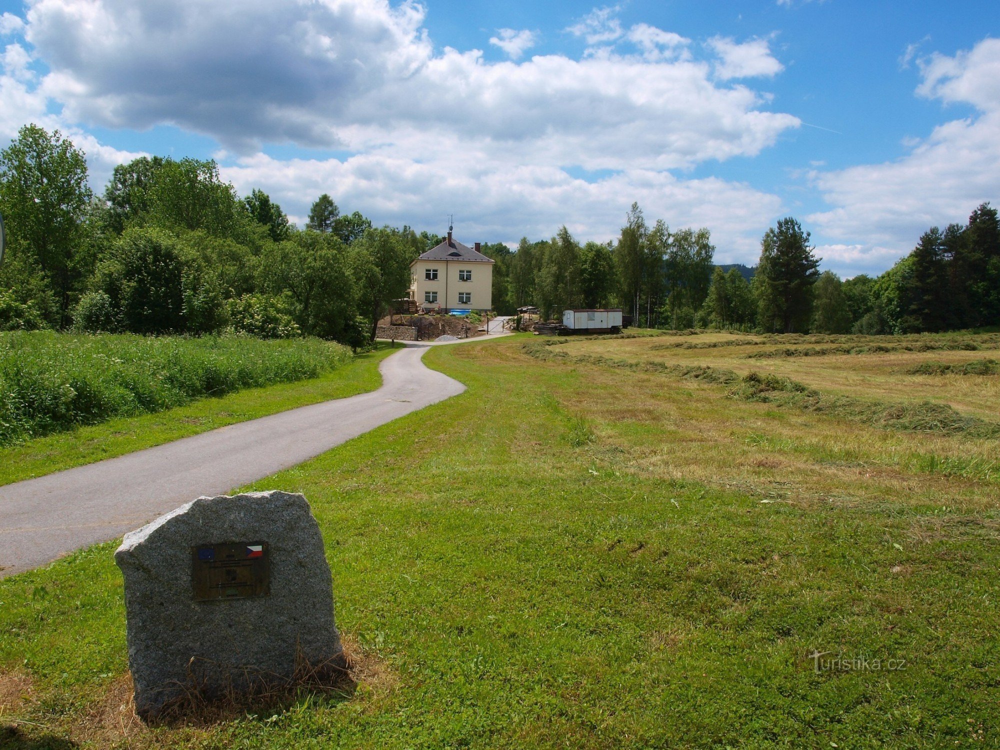 Border crossing of the Czech Republic with Austria in the area of ​​Cetvin. Pedestrians and cyclists only