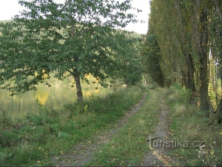 Φράγμα μεταξύ Trávný και Emmauzský rybník