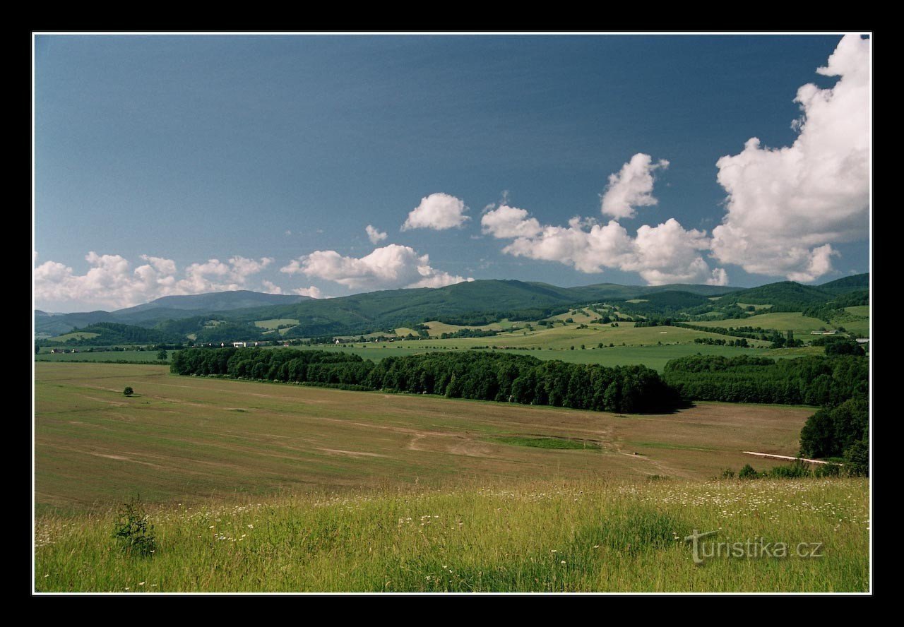 ridge of Rychlebské hory with Spruce