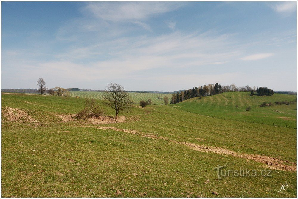 Hrnčířské-Tal in Richtung Zdoňov von den Hängen von Kopeček