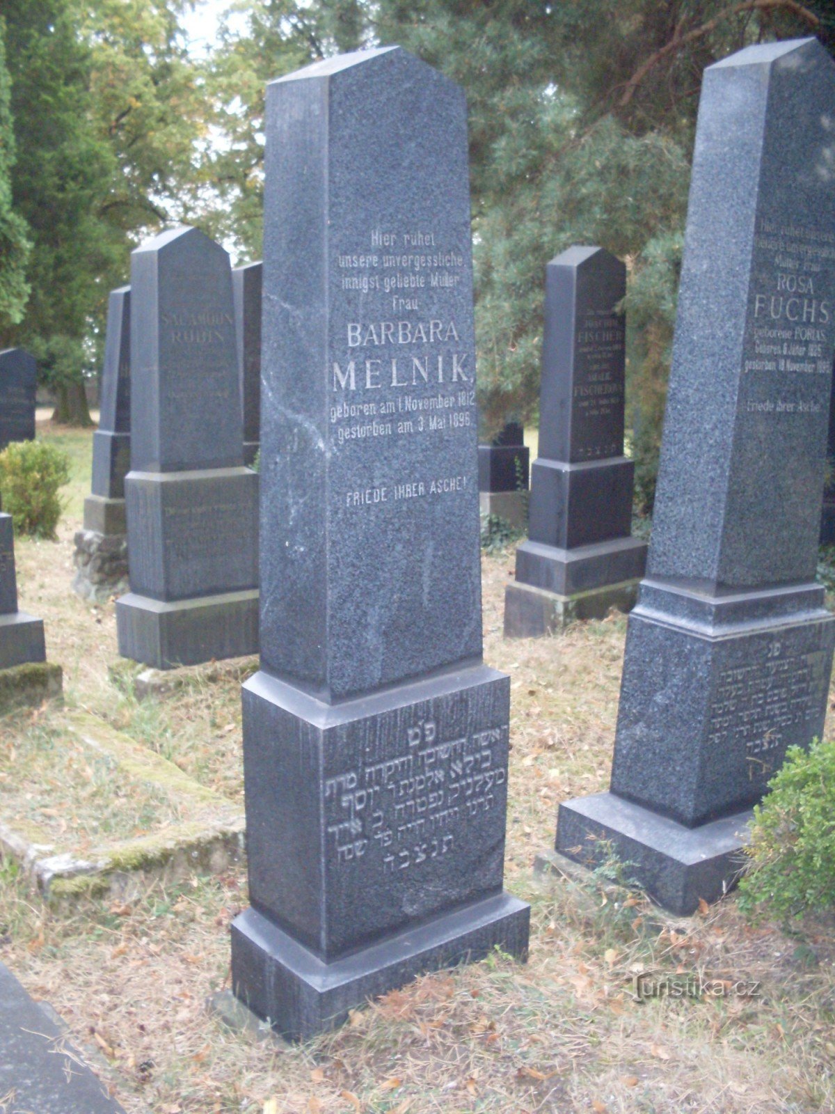 Graven af ​​Barbora Melnik, en kvinde, der kom til Boleslav fra Mělník