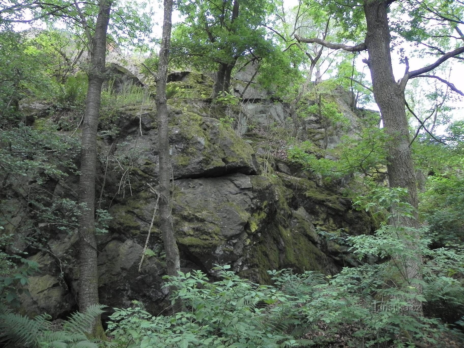 Rauer Felsen bei Vlčtejn