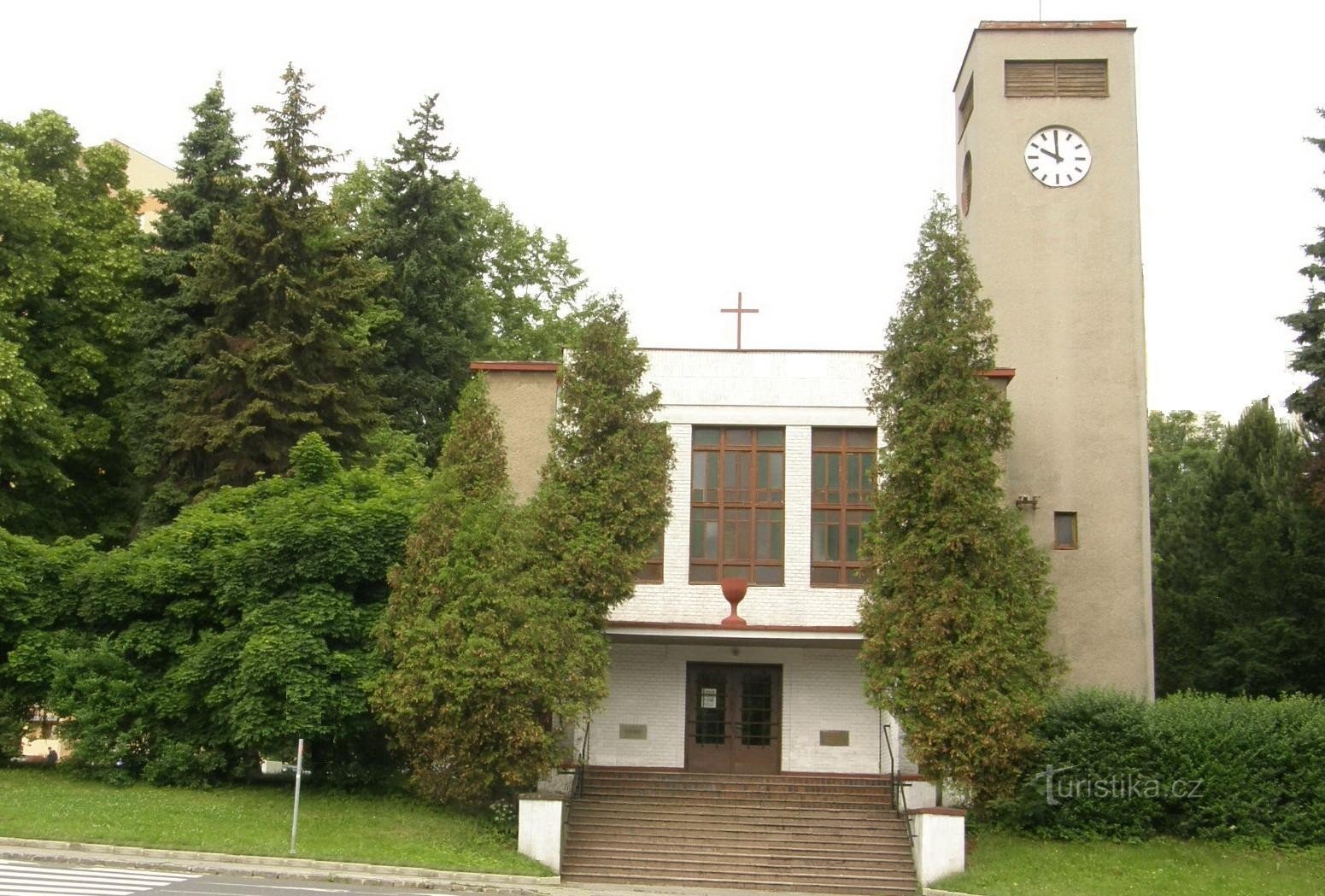 Le chœur hussien de l'église hussite tchécoslovaque d'Ostrava - Zábřeh