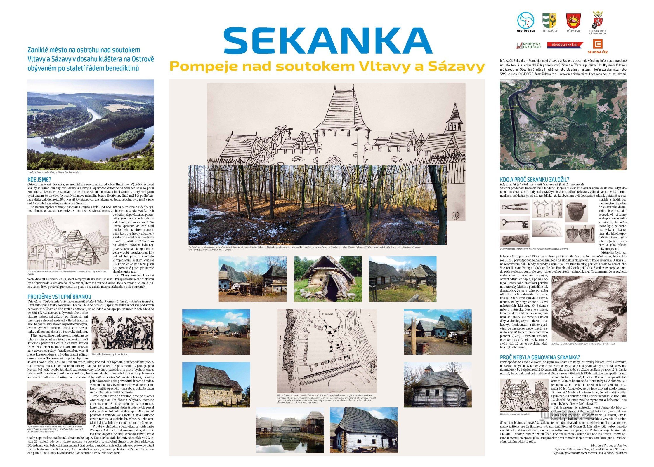 Pannello informativo con la storia di Sekanka