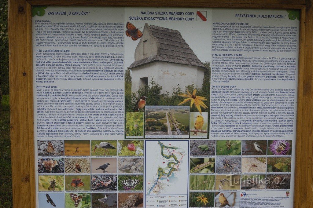 Info board by the chapel