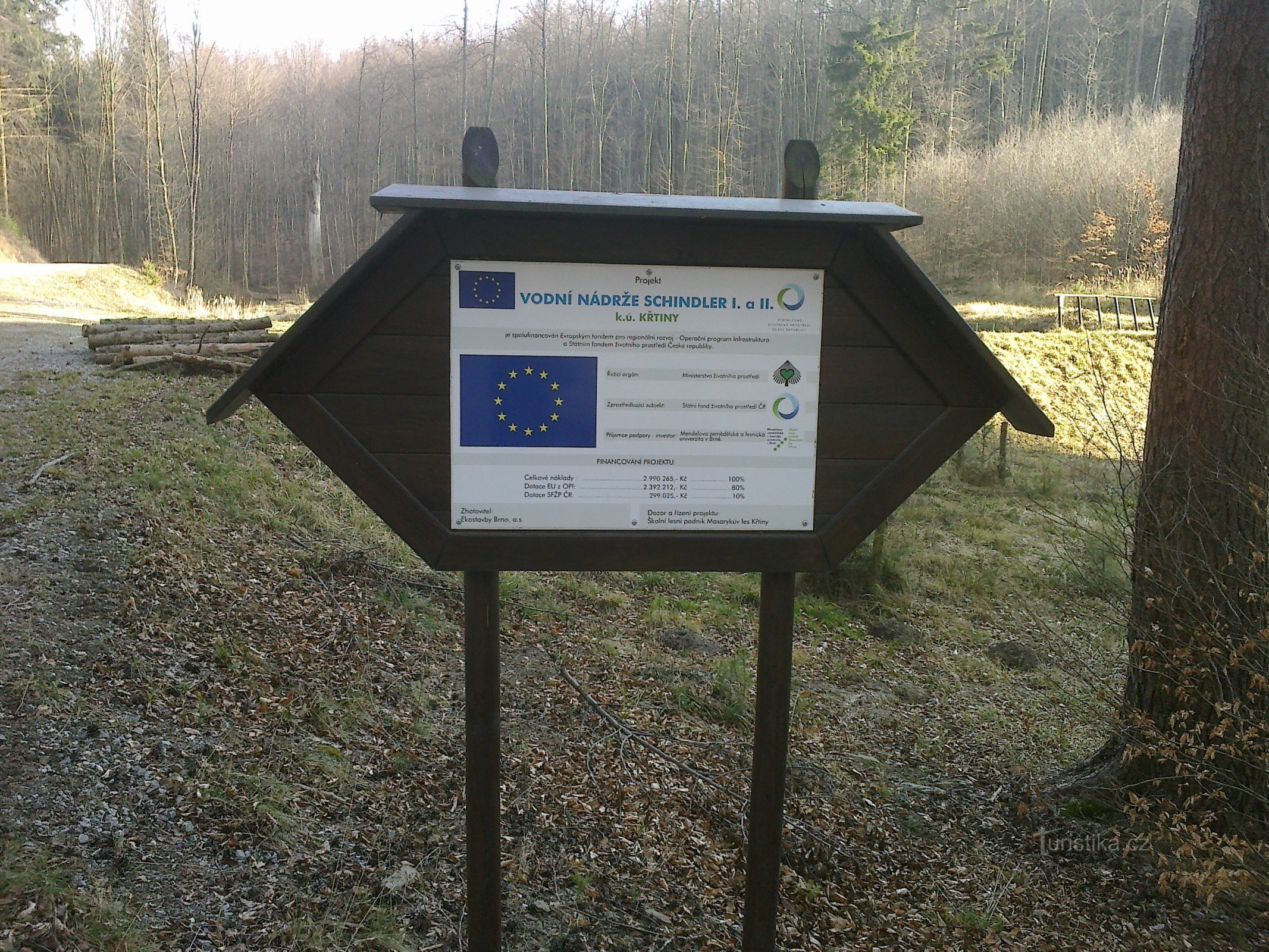Information sign about the construction