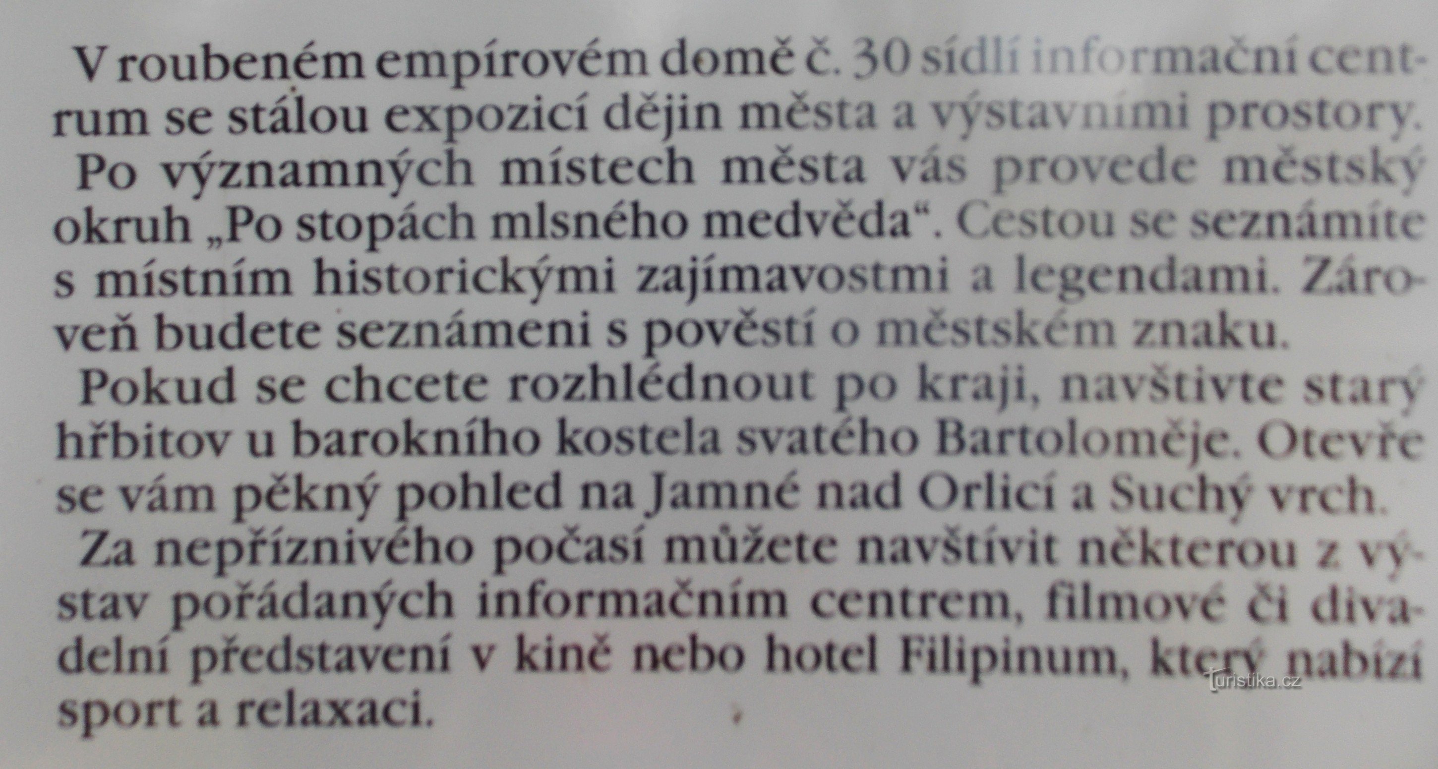 Informatiecentrum in Jablonné nad Orlicí