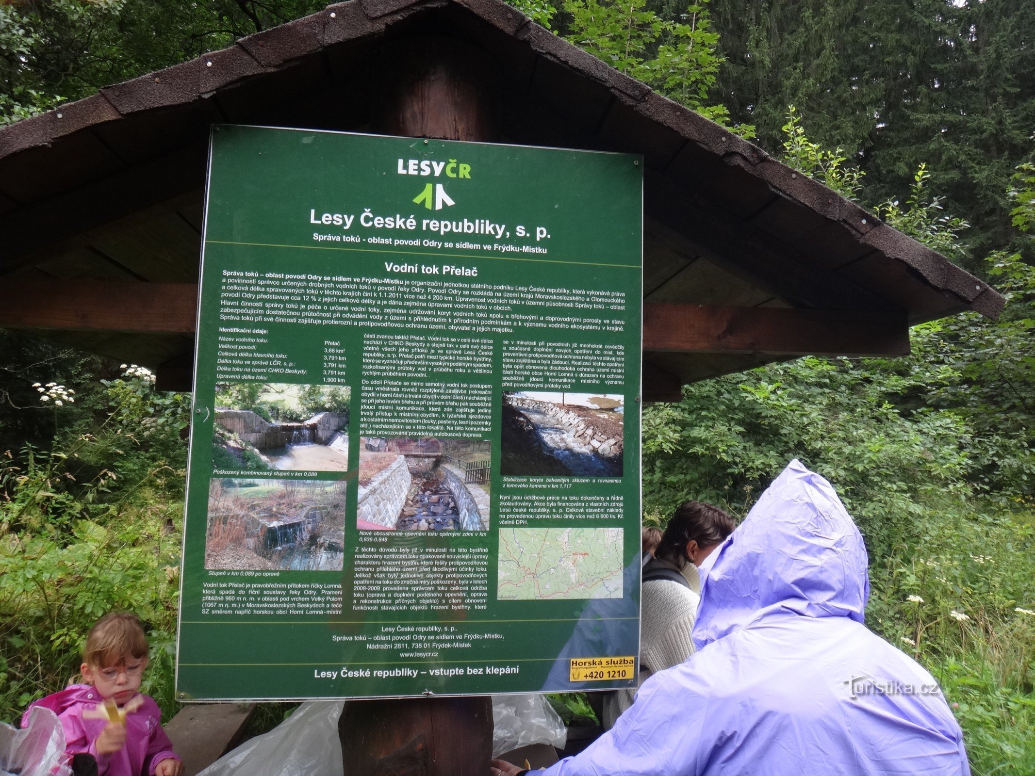 panneau d'information sur le ruisseau Přelac