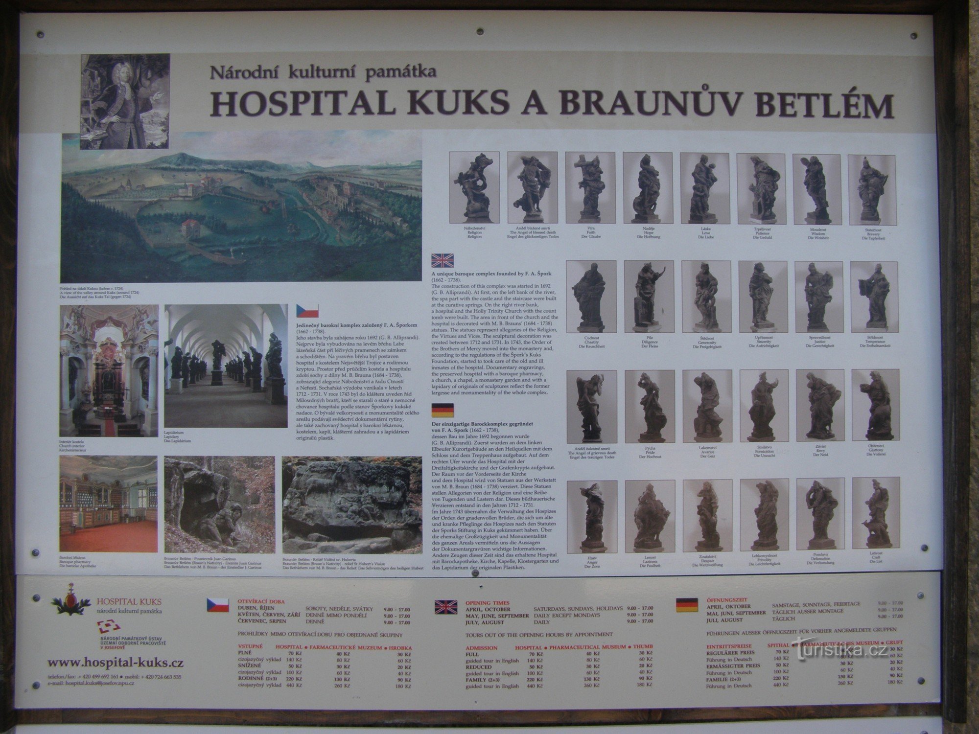 Panneau d'information - Hôpital Kuks et Braun's Bethlehem, Photo: Martens