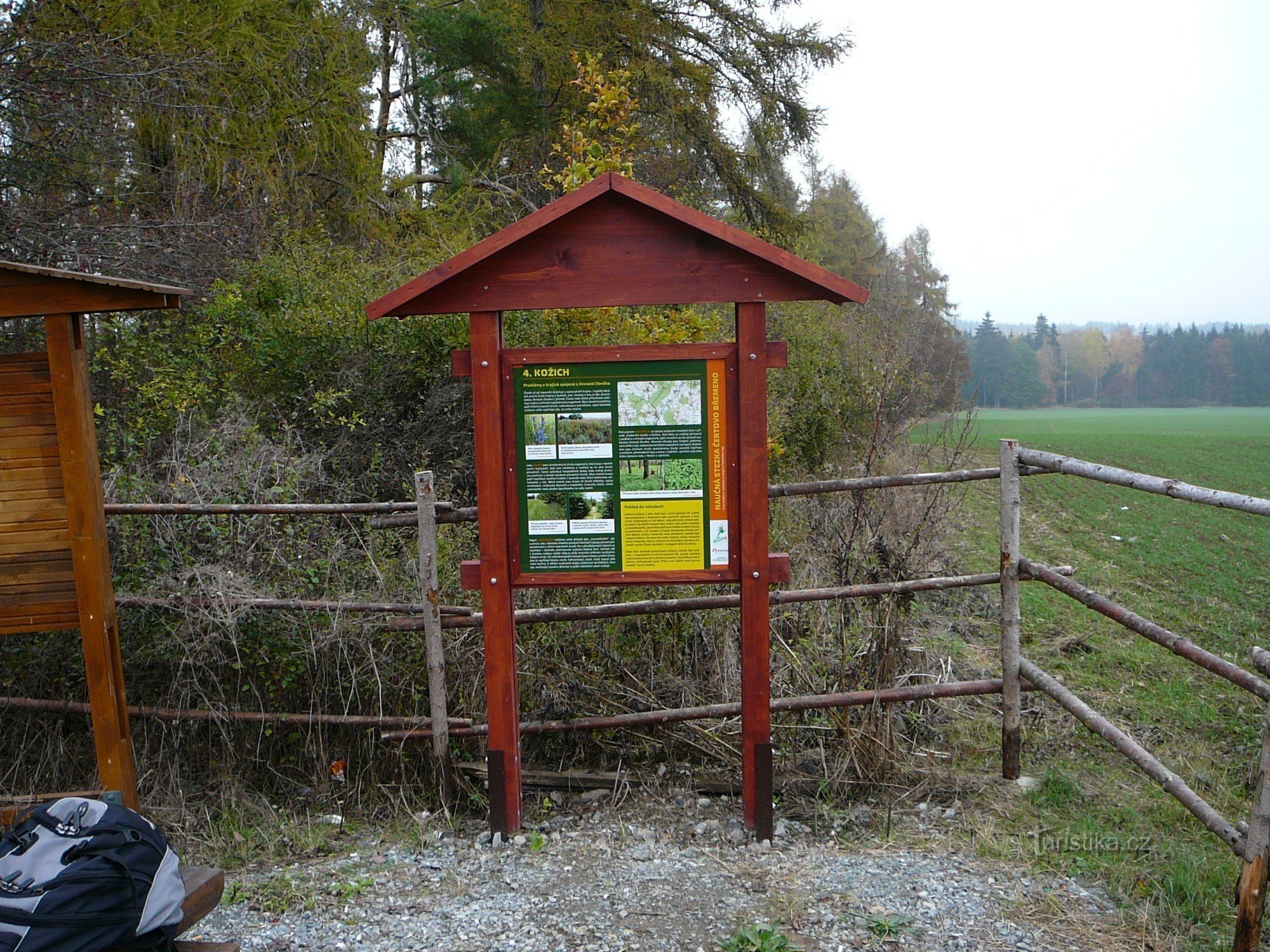 Information board of the educational trail at the lookout tower