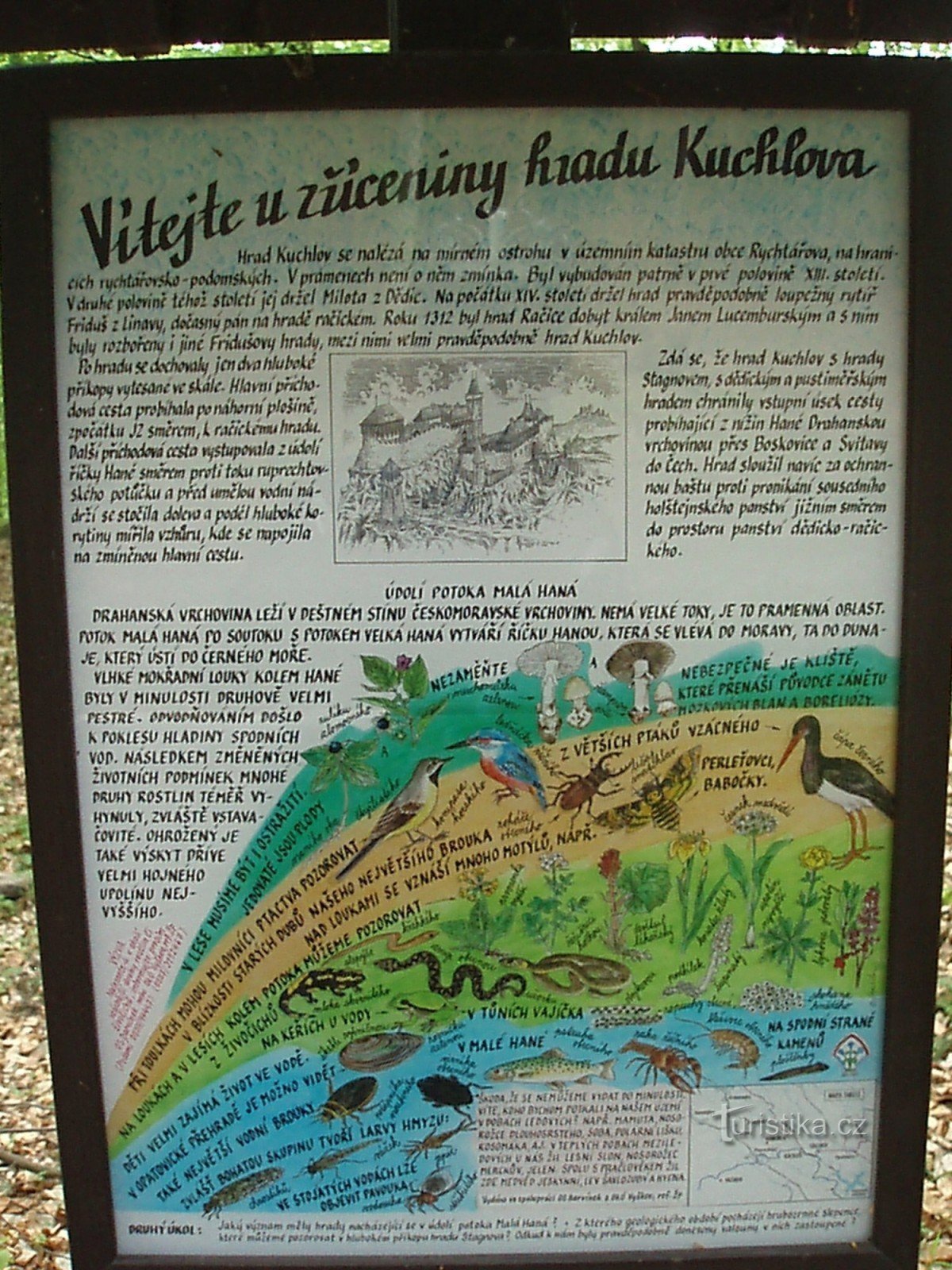 Information board under the Kuchlov ruins