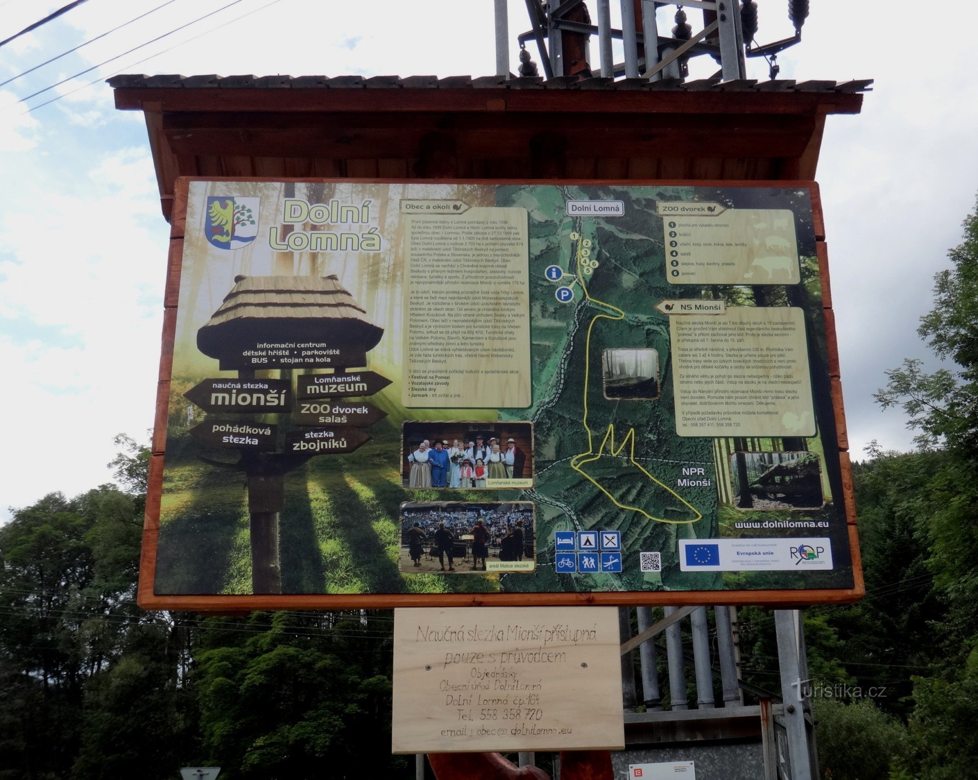 information board at the info center