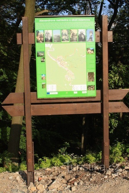 Information board at the lookout tower