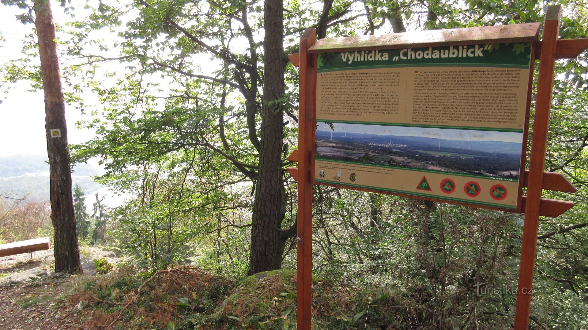 Information board at the viewpoint