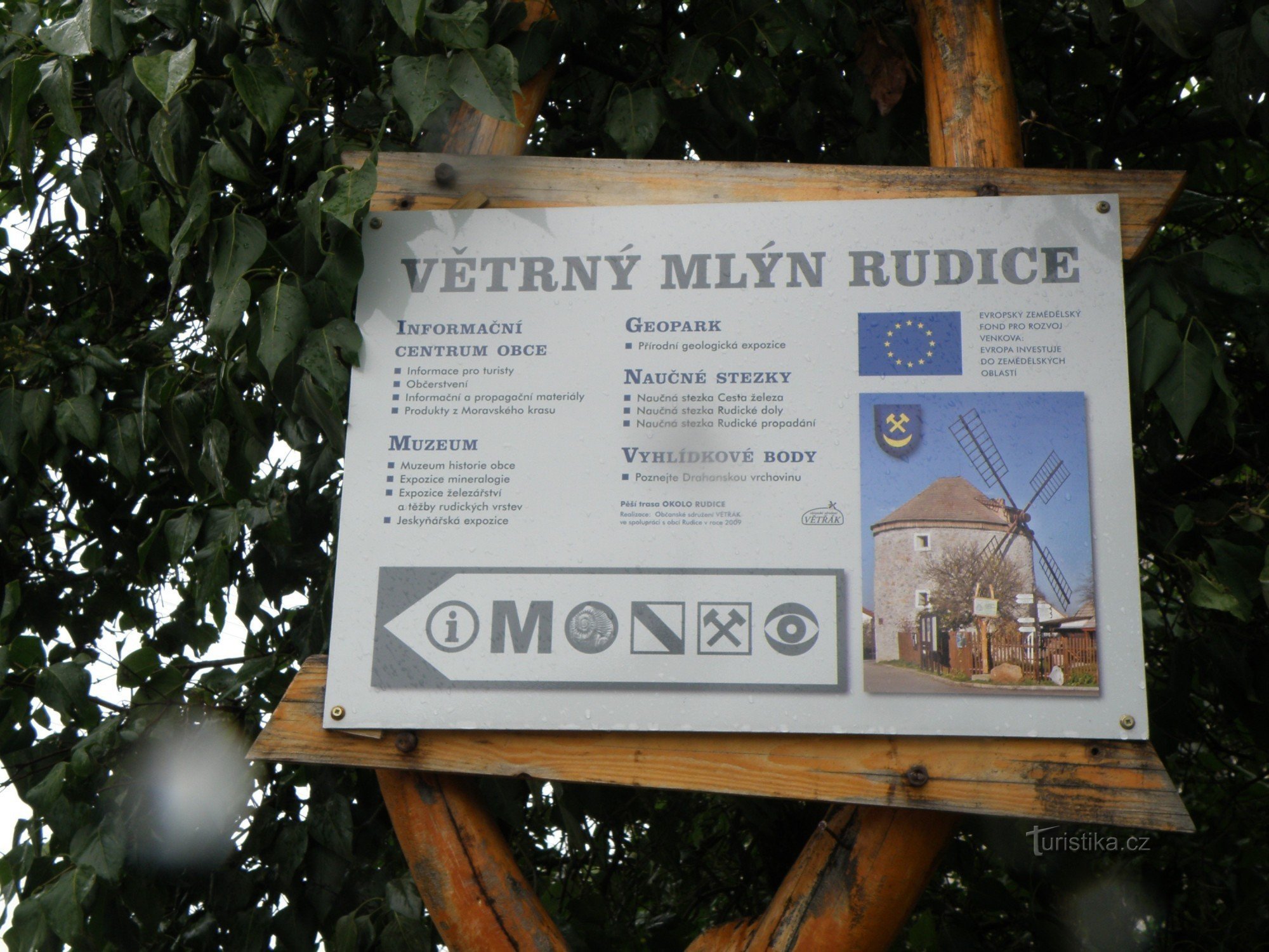 Rudice windmill information board