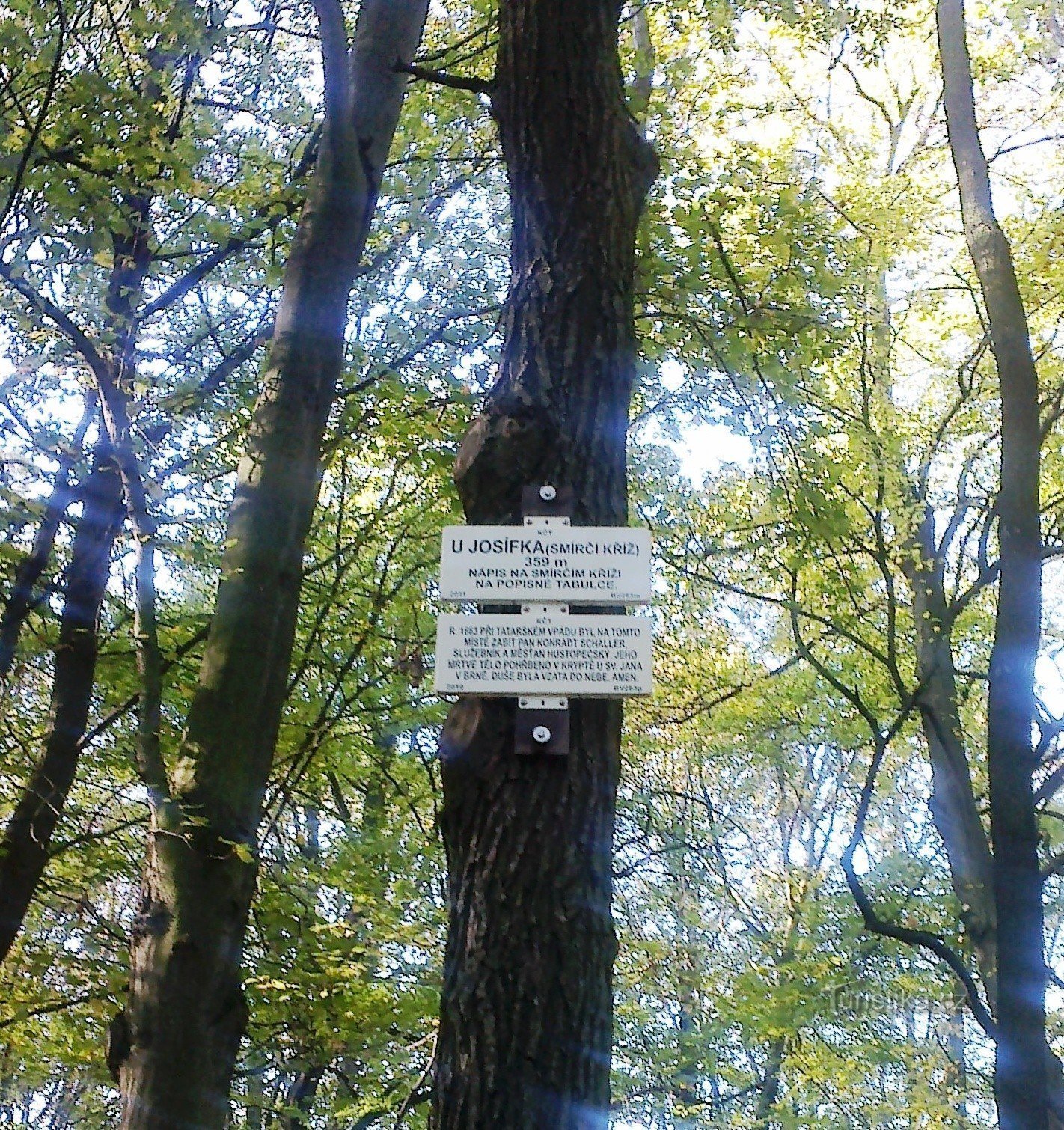 Information board at the cross