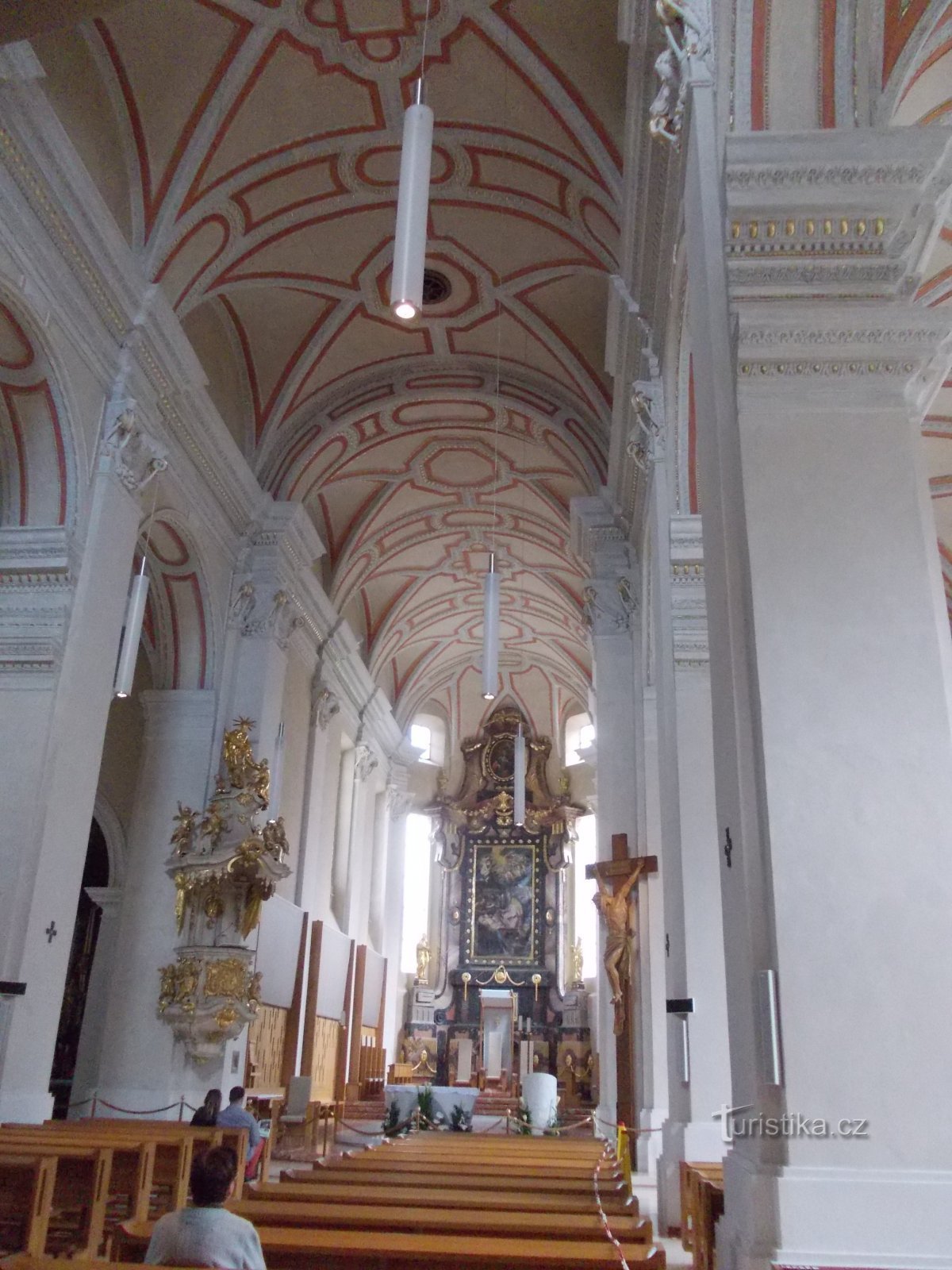 the interior of the nave of the church