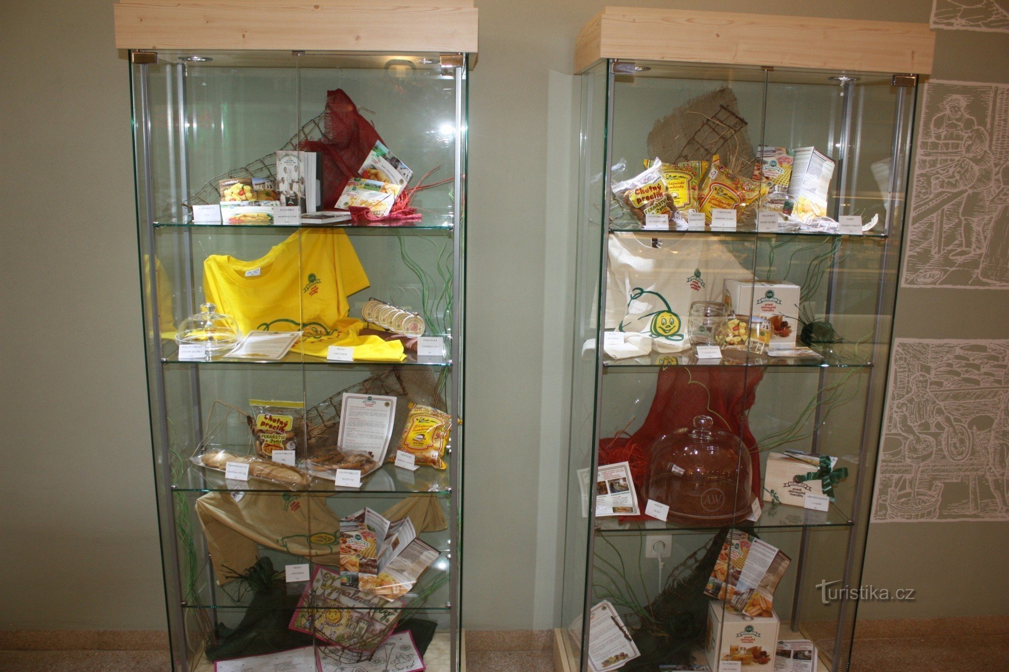 The interior of a company store with cheese in Loštice