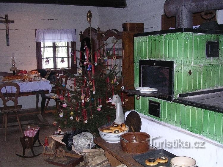 interno della capanna di legno