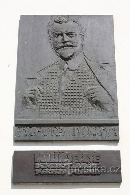 Ivančice - monument to Alfons Mucha - commemorative plaque