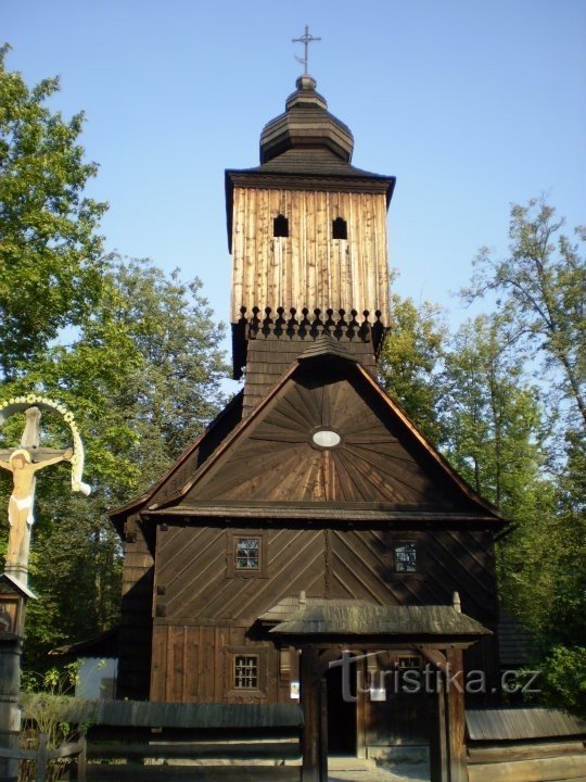 En af træbyens bygninger