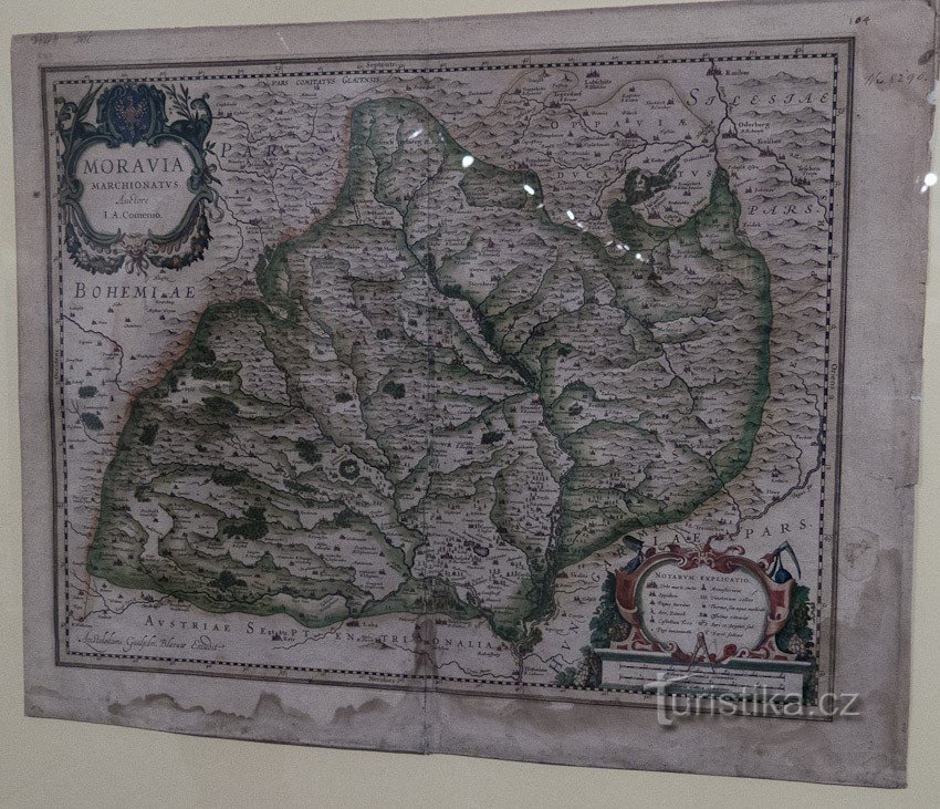 Ένας από τους χάρτες του Comenius για τη Μοραβία