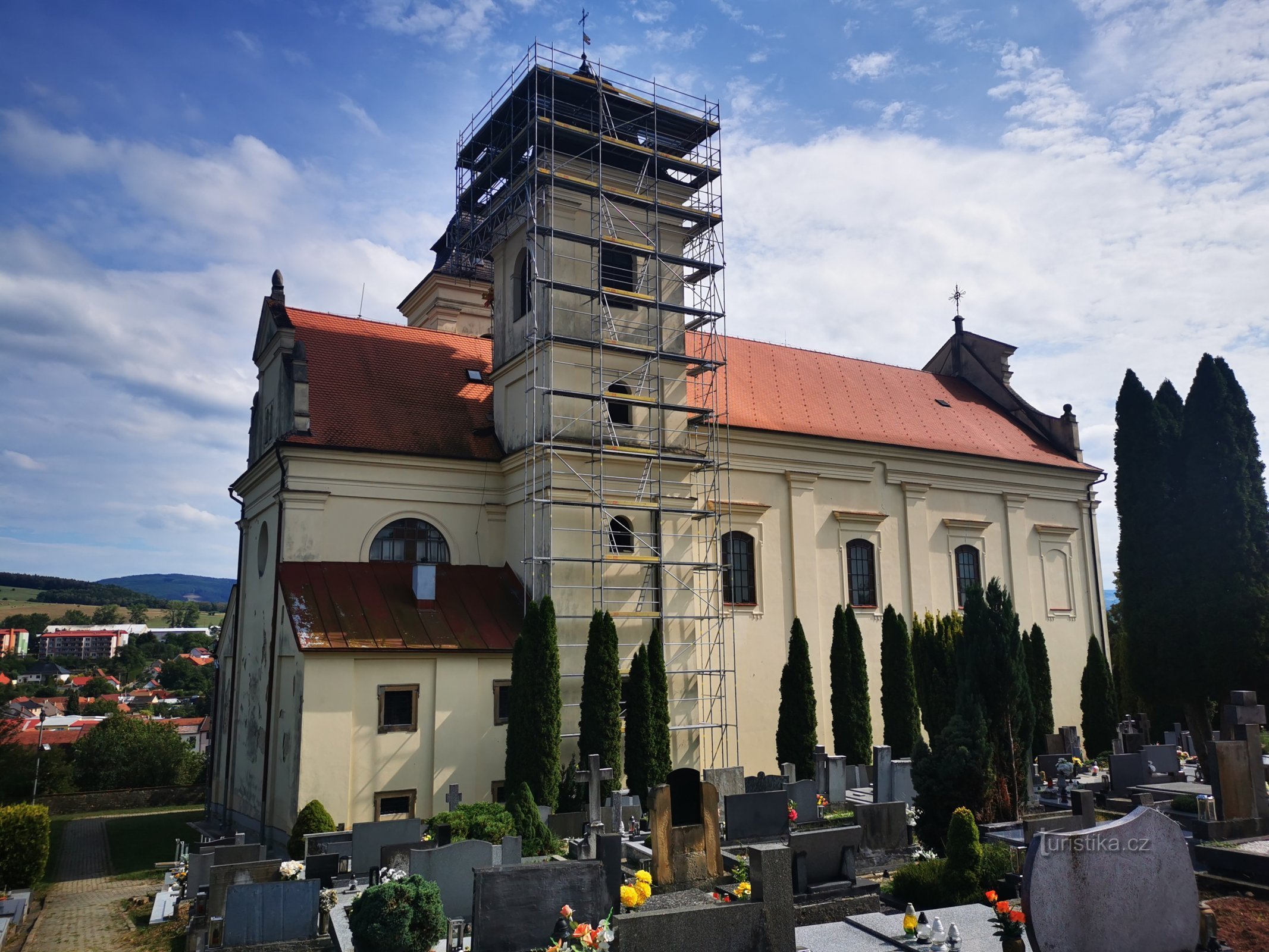 one of the scaffolding towers