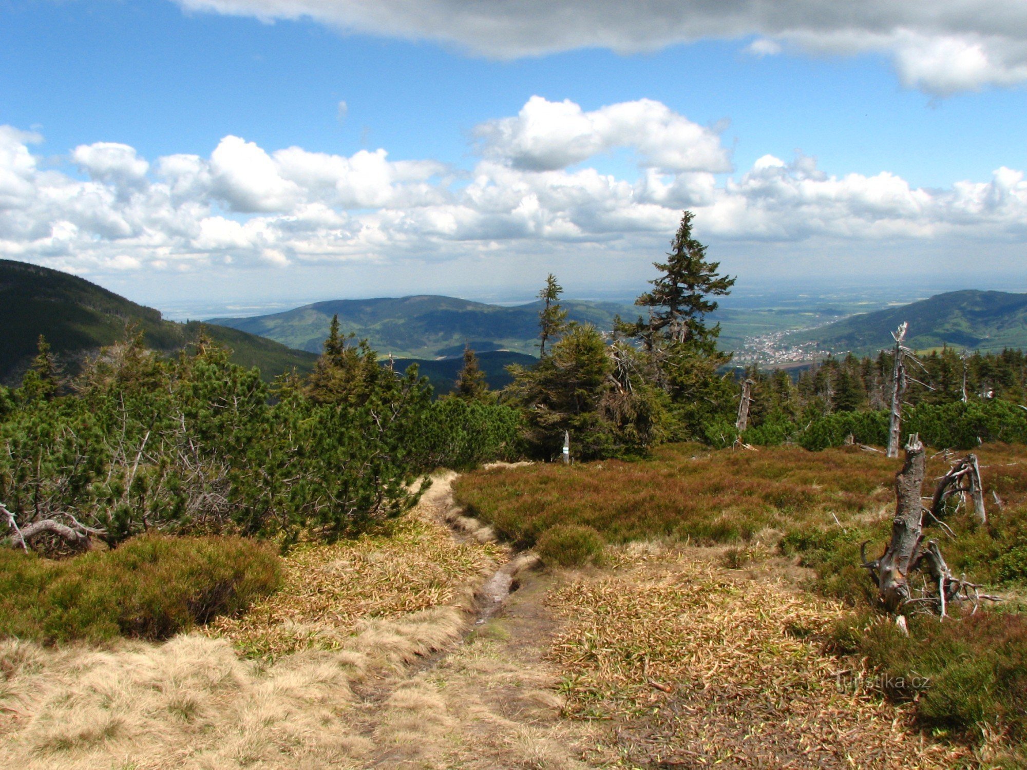 Jesenice 盆地在上升到 Červená hora