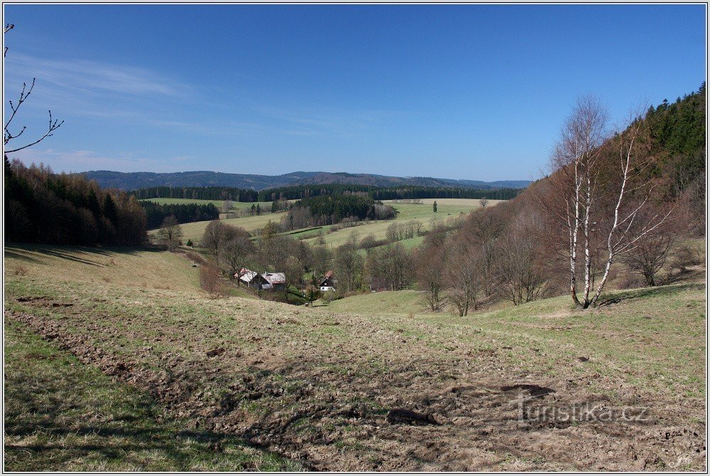 Jastrzębia Góra z grzbietu nad Studnicí