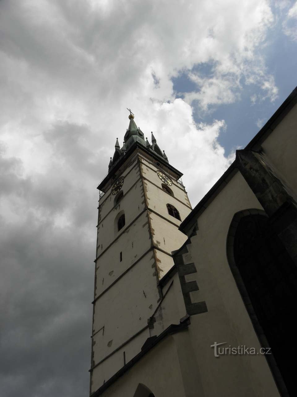 Jindřichův Hradec - Szűz Mária Mennybemenetele templom tornya - 27.7.2010.