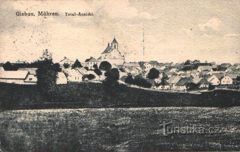 Jívová-Giebau, Mähren - vista general en 1925 - colección: Ulrych Mir.
