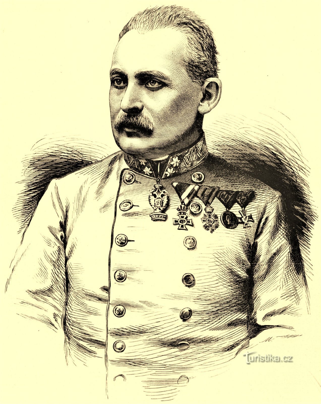 JUDr. Alfred ungkarlen Kraus i ett porträtt från 1882