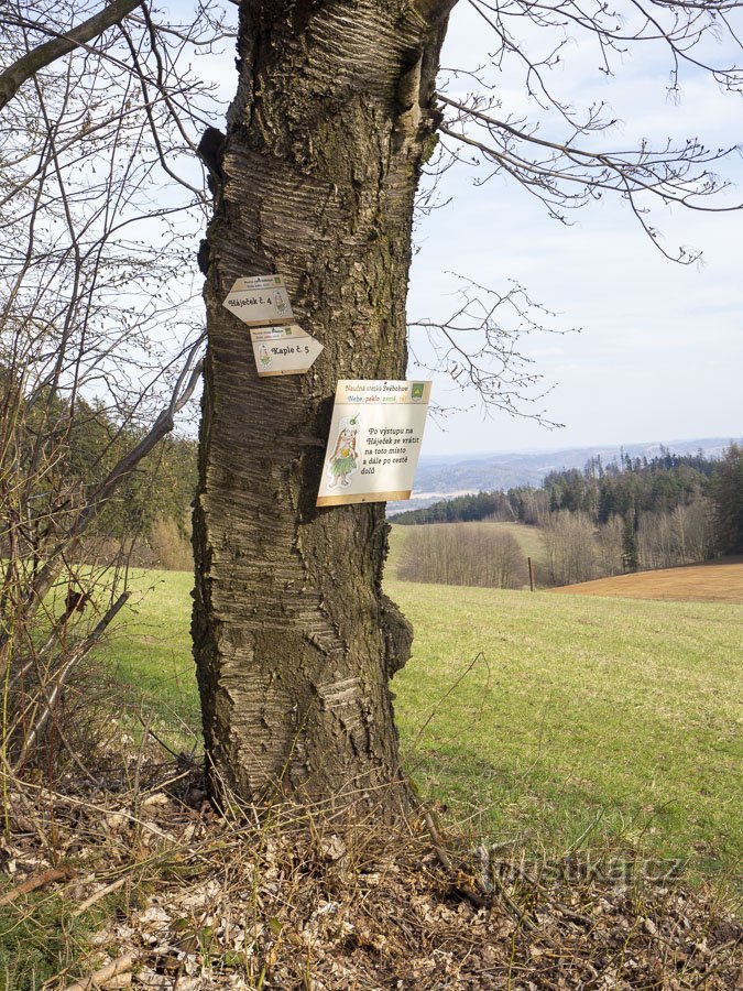 Til Háječek ad naturstien fra Svébohov