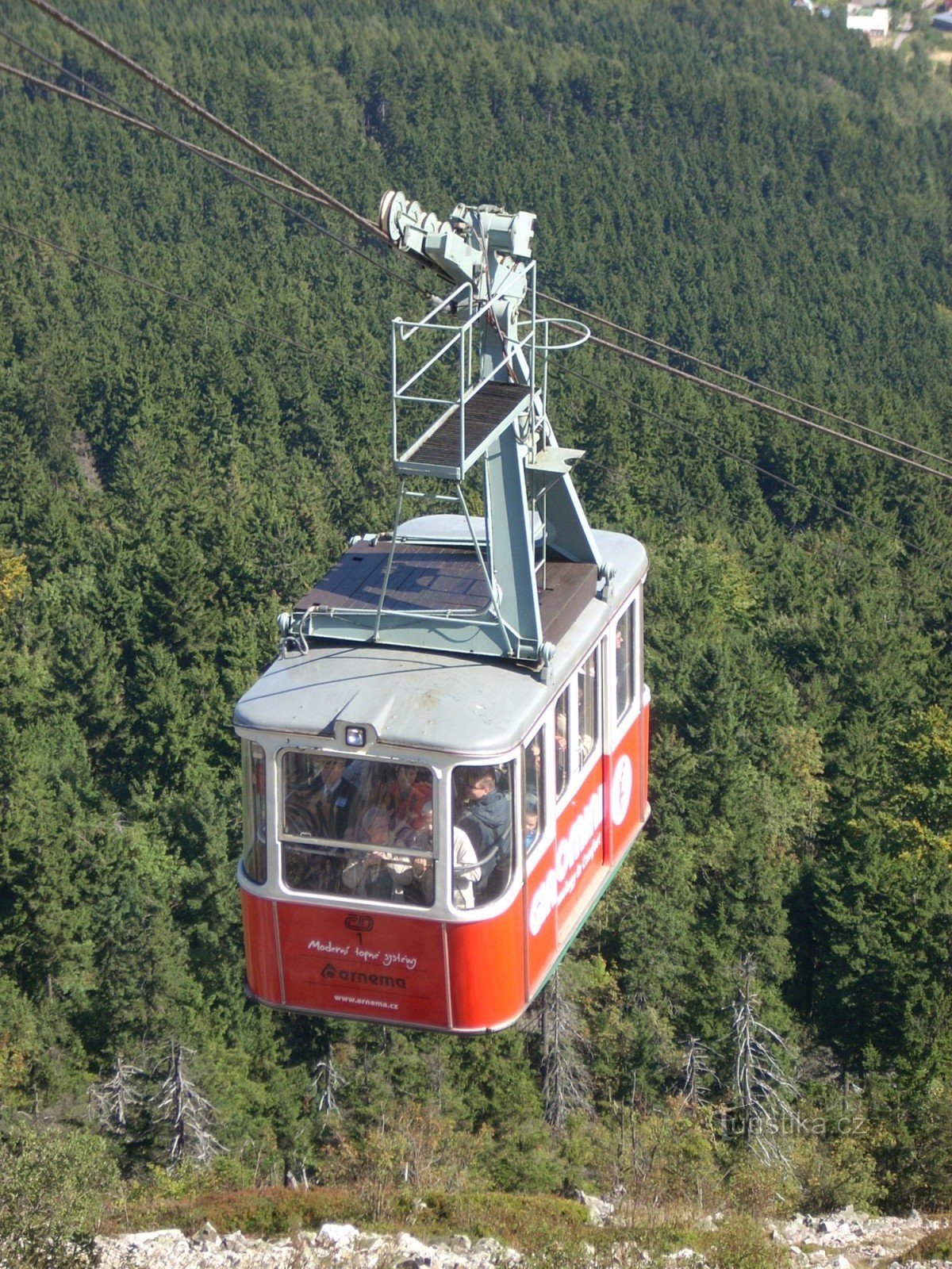 Cabin cable car to Ještěd