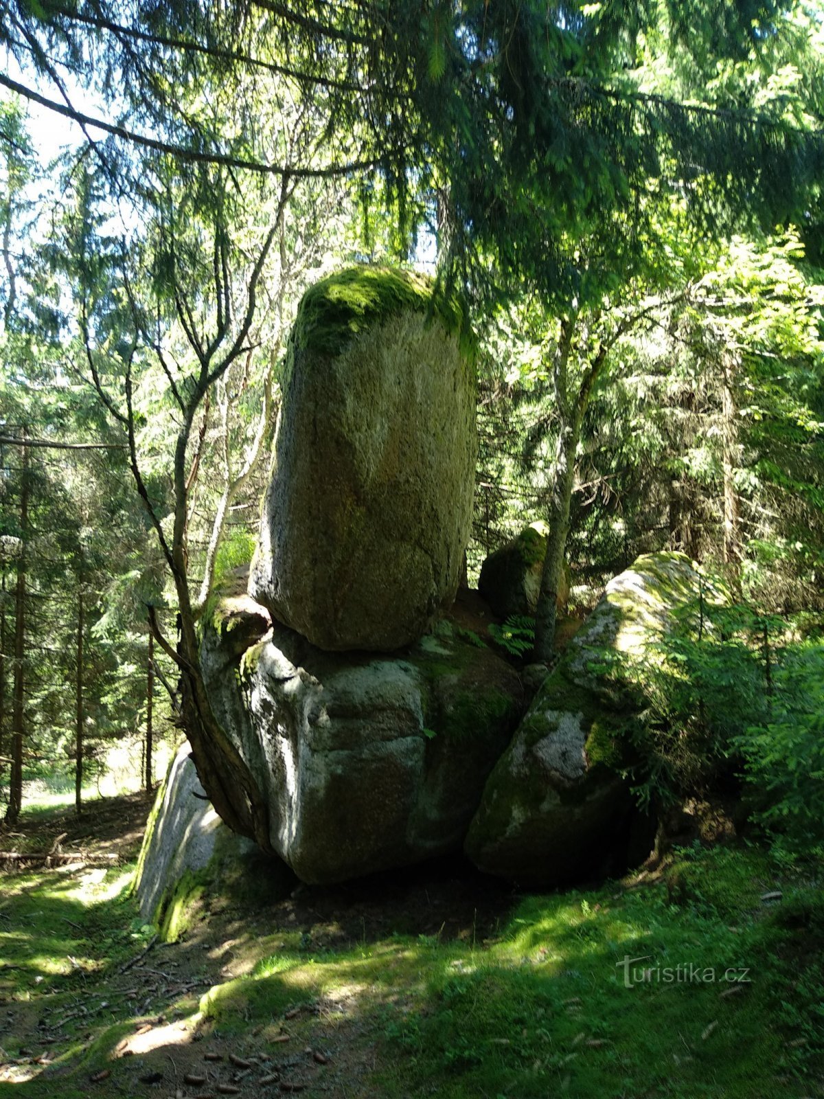 Stone head from one side