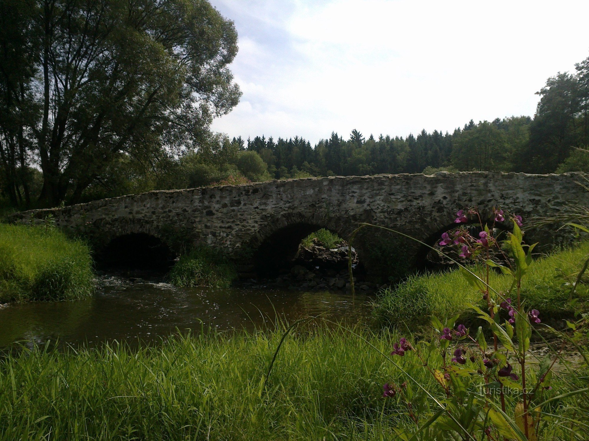 Puente de piedra U Lutrián cerca de Věžnice.