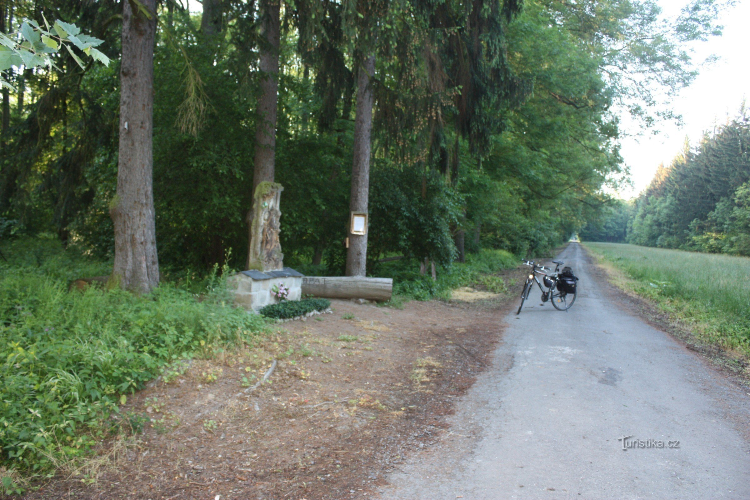 Stone relief of St. Jakub in the floodplain forest near Kojetín