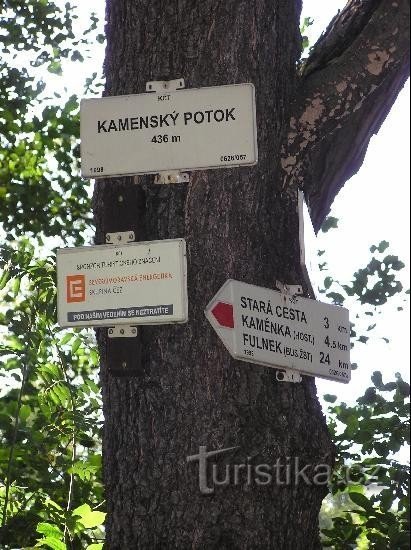 Kamenský potok: placa de sinalização