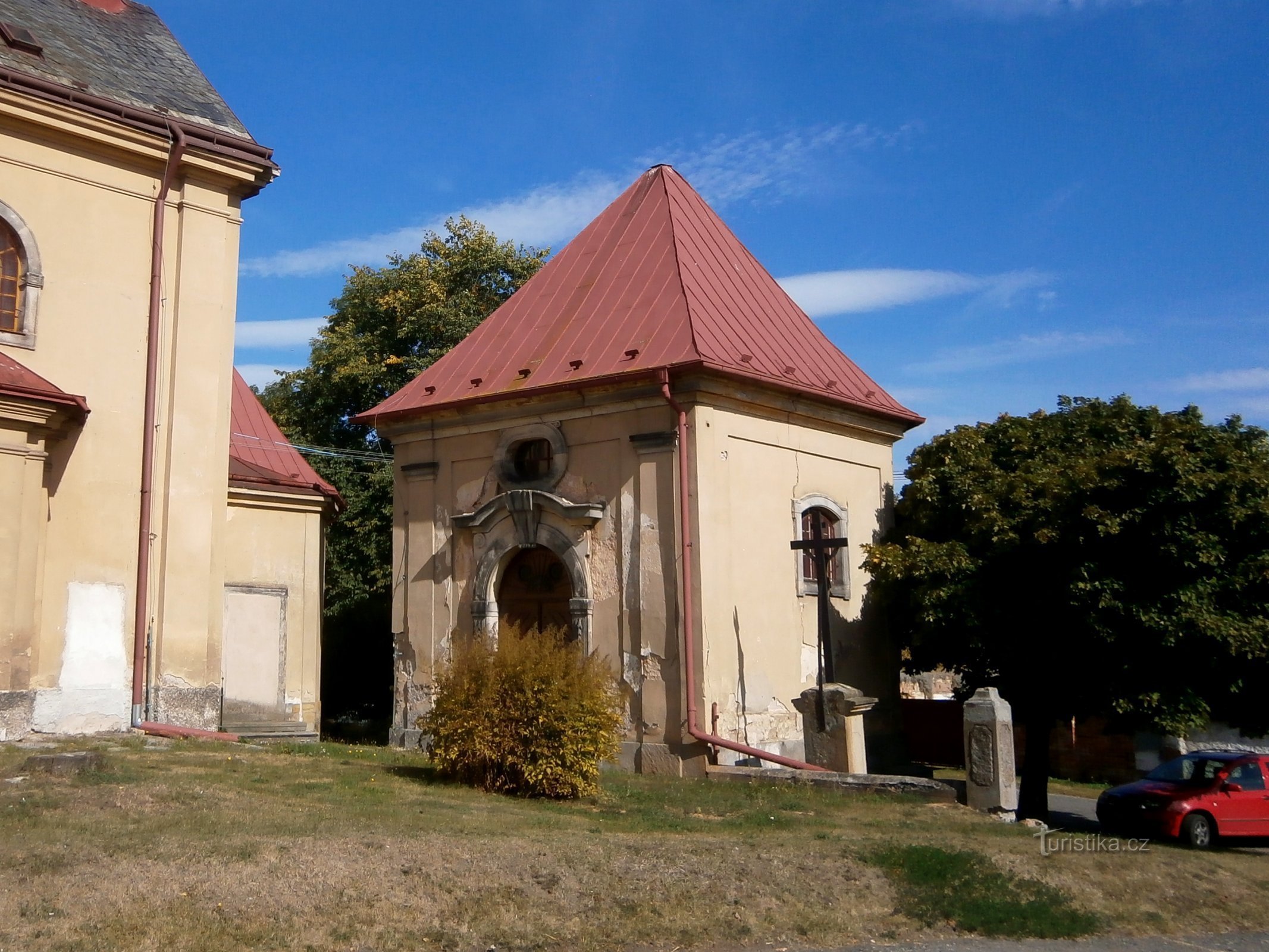 Kápolna a Szent templomban. Jiljí, apát (Chvalkovice)