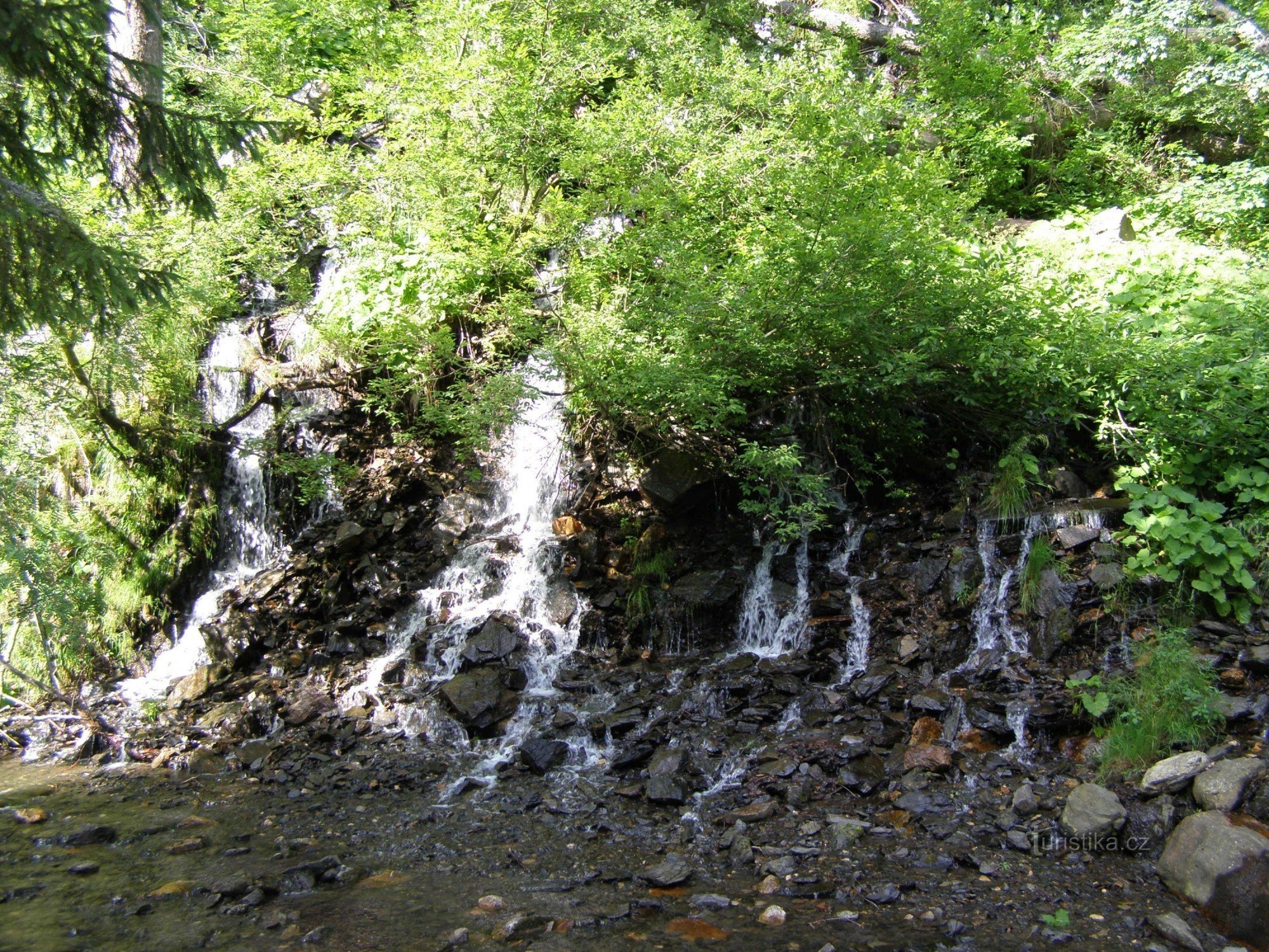 Karlova Studánka - artificial waterfall