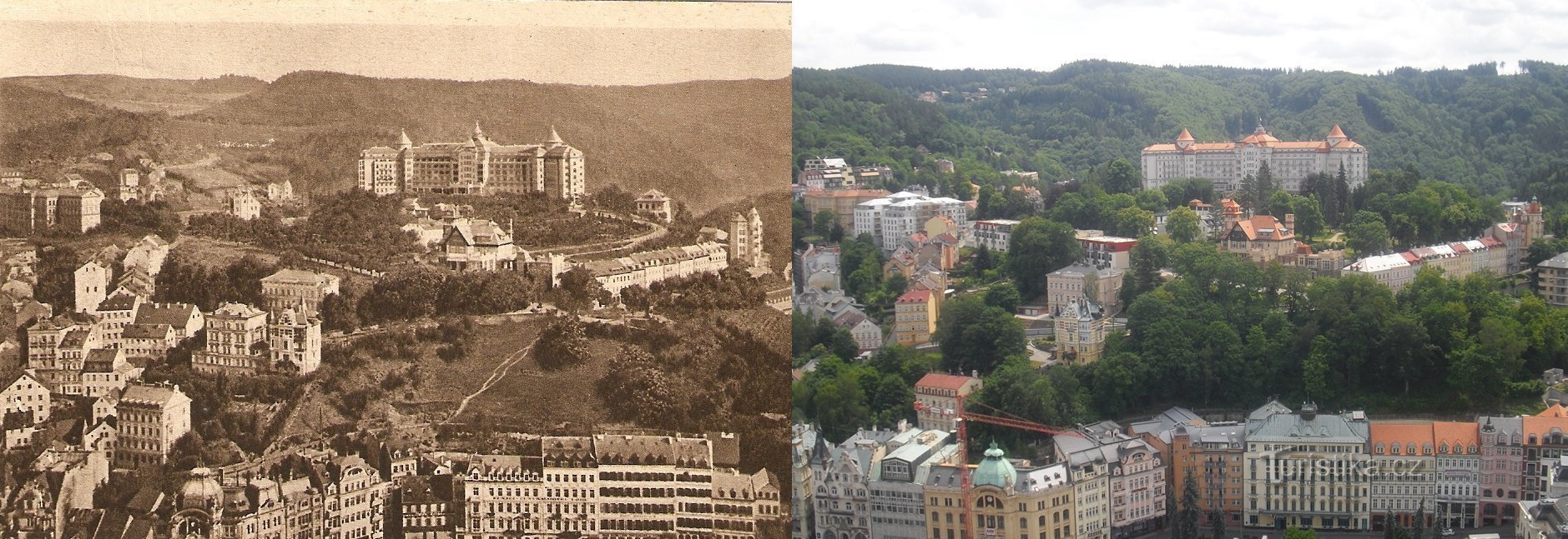 Karlovy Vary em visualizações mais antigas e fotos atuais