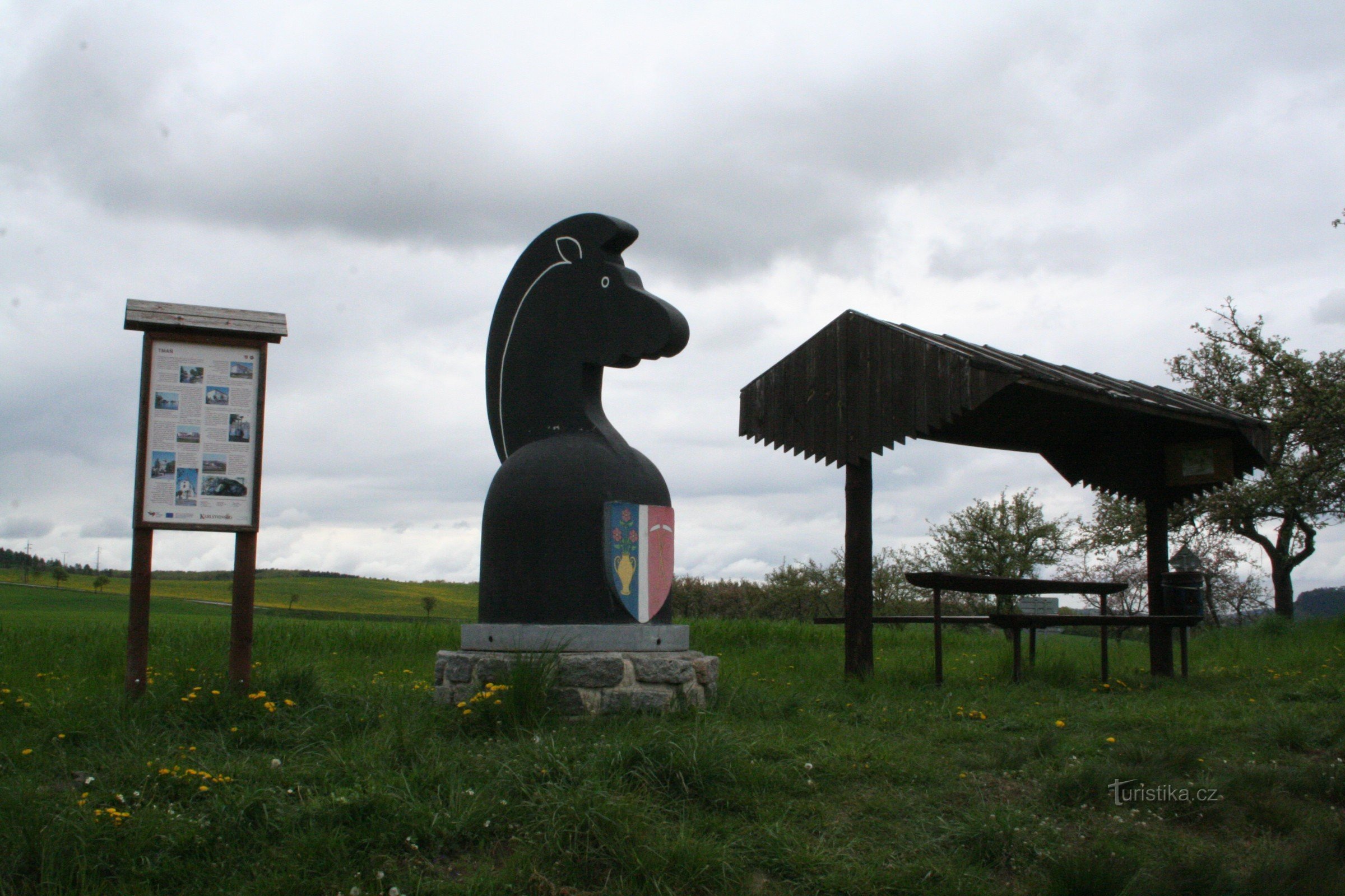 Échecs de Karlštejnské - Cheval noir Tmaň