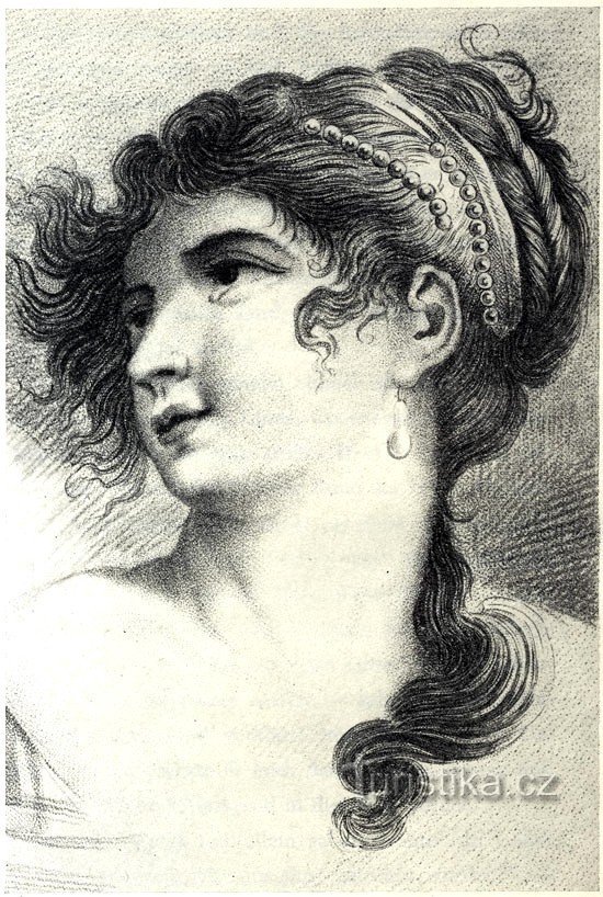 Caroline. A portrait painted by Prince Vilém in 1791.