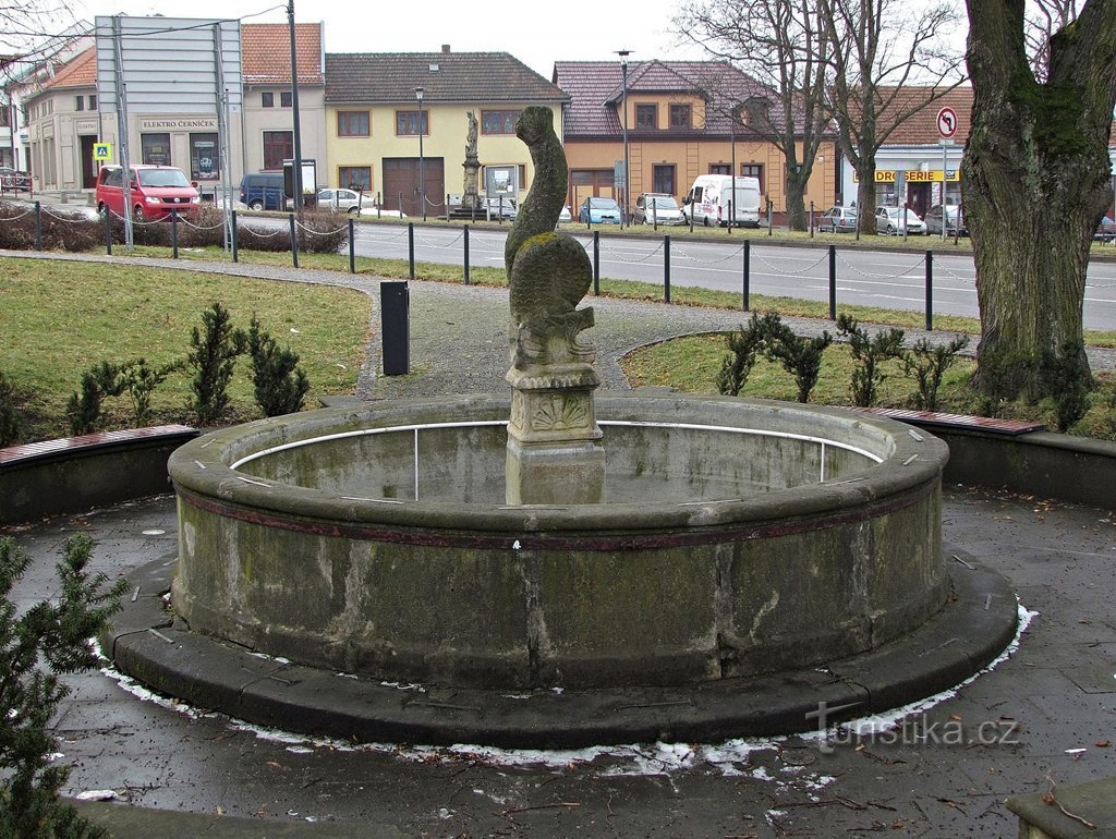 The fountain on the Brumov square